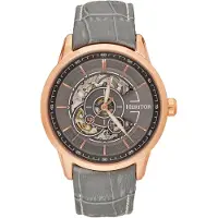 Heritor Automatic Heritor automatisch Davies semi-skelet lederen band horloge