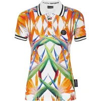 Plein sport Shirt blauw / groen / oranje / wit