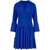 Conquista Blauwe Royal jersey jurk met ruches