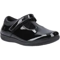 Hush puppies Caitlin T-Bar Meisjes Zwart Leren Schoenen