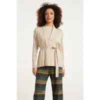 Smashed Lemon 24789 geribde mouwloze cardigan met lurex |