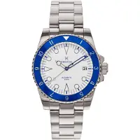 Heritor Automatic Luciano armbandhorloge met datum - blauw/wit
