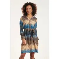 Smashed Lemon 24643 multicolour zigzagprint jurk |