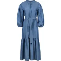 Conquista Indigo Midi jurk met stropdassen