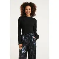 Smashed Lemon 24788 zwarte geribde coltrui met lurex