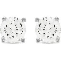 Luxenter oorbellen, basis 925 sterling zilver en glanzende zirkonia met gerhodineerde afwerking