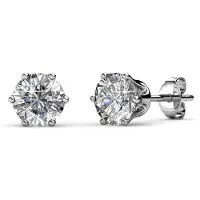 MYC Paris Solitaire L-oorbellen - Zilver en kristal
