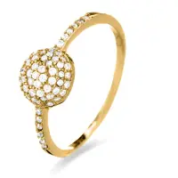 Luxenter Langui Ring Zilver, Geel Goud en Cz