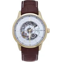 Heritor Automatic Heritor automatisch Davies semi-skelet lederen band horloge