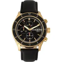 Breed Maverick chronograaf horloge met leren band en datum