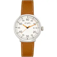Simplify Vereenvoudig het 7100 horloge met leren bandje met datum