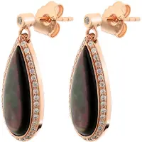 Orphelia 'Lilja' Dames 925 Sterling Zilveren Oorbellen - Roze zo-7367