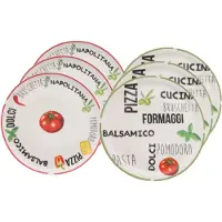 Cookinglife Pizzaborden Italia Porselein ø 30 cm - 6 stuks