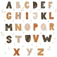 Siso Wandsticker Alfabet Set - 4 Delige Letters voor Kinderkamer - 70x73 cm - Zelfklevend ABC voor Muur en Meubels - Muurstickers - Letter leren - Educatief