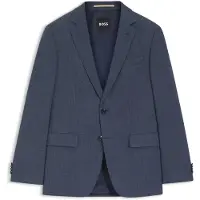 BOSS Slim-fit blazer van stretchwol met dessin