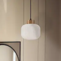 Lamkur Glazen hanglamp Harmony, dimbaar, wit / opaal, Woon-/ Eetkamer, Glas, Scandinavisch, hanglamp