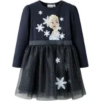 Name it Jurk 'NMFOsimi Frozen' navy / zilver / wit