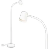 Briloner staande lamp, met voetpedaal, flexibele lampenkap, staande lamp, 127,5 cm, 1x GU10, max. 9W, wit