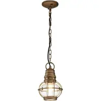 Kichler LED Buiten Hanglamp Bridge Point | 1X E27 Max 60W | IP44 | Dimbaar | Natural Brass