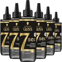 Gliss-Kur Ultimate Repair 7 Sec Express Treatment – Keratine Haarmasker - Beschadigd Haar - Diep Herstellend – Glans & Zijdezacht - Voordeelverpakking - 6 x 200 ml