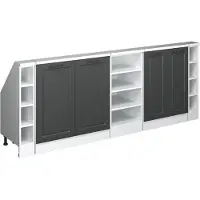 Vicco R-Line Keukenkast voor schuine wand – 210 cm Set van 5 Antraciet landhuis/wit
