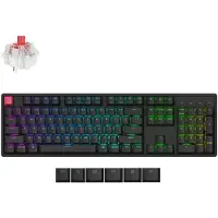 Keychron K10 QMK V2, bekabeld en draadloos, USB + RF draadloos + Bluetooth, mechanische toetsen, QWERTY-indeling, RGB LED-verlichting, zwart