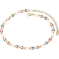 Faina Armband donkerblauw / goud / rood / wit