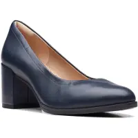 Clarks Freva55 Court Navy Leren Schoenen
