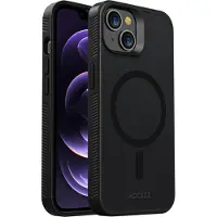 Accezz Rugged Frosted MagSafe Backcover voor de Apple iPhone 14 - Zwart
