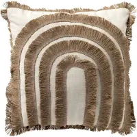 Dutch decor MARINA - kussenhoes 45x45 cm - jute afwerking - Natural - bruin - met rits - zonder binnenkussen