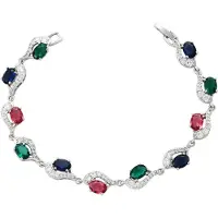 NAEMI Armband saffier / robijnrood / zilver / transparant