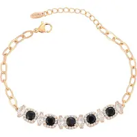 Faina Armband rose-goud / zwart / transparant