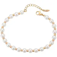 Faina Armband rose-goud / parelwit