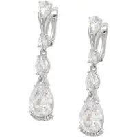 Faina Oorbellen zilver / transparant