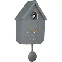 Karlsson Wandklok Solo Color Cuckoo - Grijs - 6x21,5x41cm - Wandklok Modern