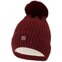 Heat Keeper Ladies Thermal Hat Pompon Burgundy One Size