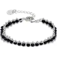 Luxenter 925 Sterling Zilveren Armband met Gerhodineerd Zwart Kristal - Lailai
