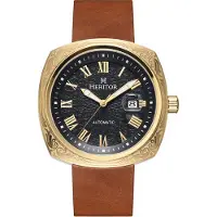 Heritor Automatic Heritor Automatische Davenport Gegraveerde-Kast Leerband Horloge met Datum