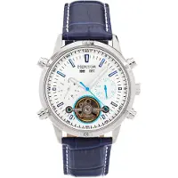 Heritor Automatic Heritor automatisch Wilhelm semi-skelet lederen band horloge met dag/datum