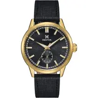Heritor Automatic Argento leren band horloge
