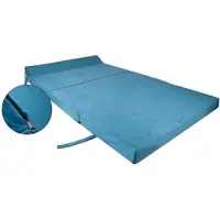 Viking Choice Opvouwbaar matras met hoofdkussen - Petrol - Wasbare hoes - 200x120x10 cm - Polyether vulling