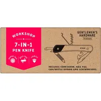 Gentlemen's Hardware Penknife Multi-Tool 7-in-1 - houten handvat - roestvrij staal
