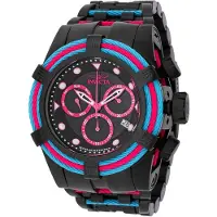 Invicta Bolt 48605 Heren Horloge - Quartz Uurwerk - Roestvrij Staal met zwarte Wijzerplaat - 53mm