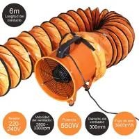 Monster Maxblast professionele ventilator - grijs - ø250 mm - 12 m slang