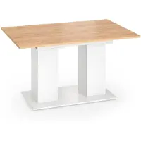 Vicco Eettafel Dix, Wit/Goudkleurig Eiken, 140-180 x 90 cm