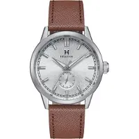 Heritor Automatic Argento leren band horloge
