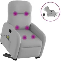 vidaXL Sta-op-massagestoel elektrisch verstelbaar stof wolk grijs