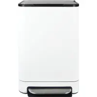 Desq Pedaal Prullenbak - 40L - RVS - Binnenemmer - Geurfilter - Softclose - Wit