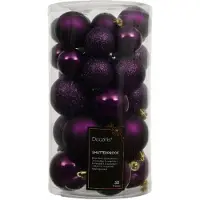 Décoris Kerstbalmix kunststof d6 cm vijg 30 st