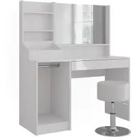 Vicco Sherry Kaptafel – 119.8 cm 4 delen Wit/wit hoogglans